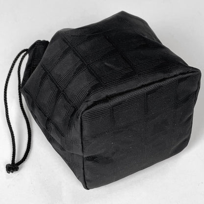 Chanel Makeup Pouch New Travel Line Drawstring Nylon Jacquard Black — view 2