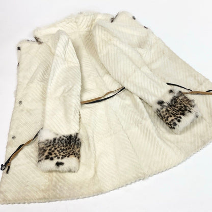 Versace Jeans Couture Leopard Pattern Fur Coat White — view 5