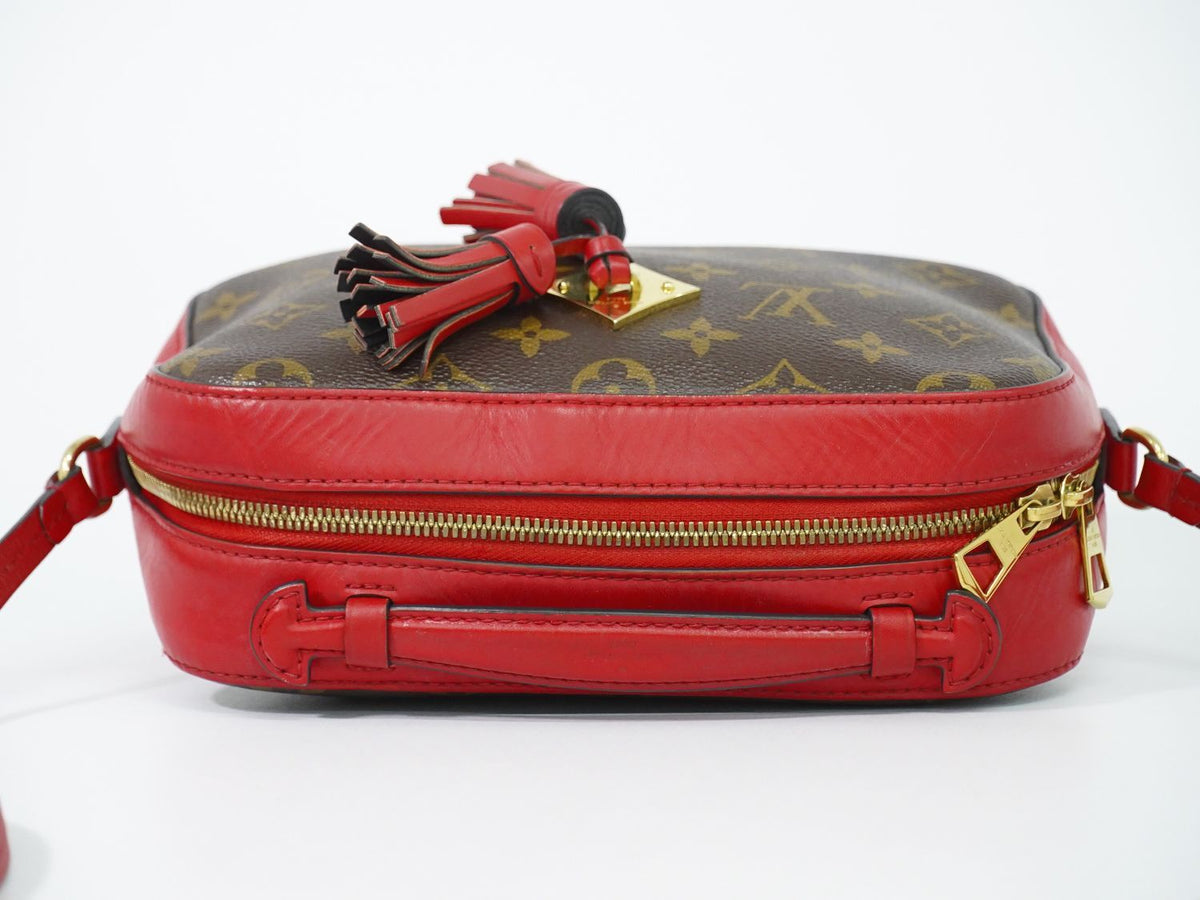 Louis Vuitton LV Saintonge Monogram Shoulder Bag Pochette Brown Coquelicot — view 5
