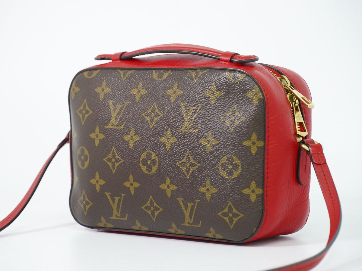 Louis Vuitton LV Saintonge Monogram Shoulder Bag Pochette Brown Coquelicot — view 2