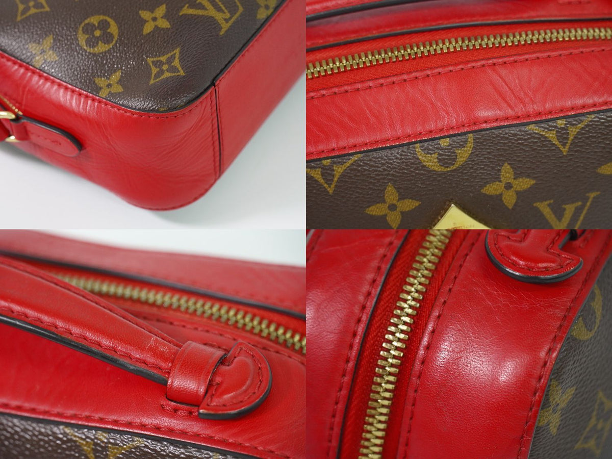 Louis Vuitton LV Saintonge Monogram Shoulder Bag Pochette Brown Coquelicot — view 7