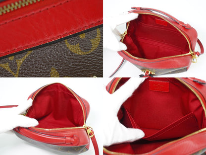 Louis Vuitton LV Saintonge Monogram Shoulder Bag Pochette Brown Coquelicot — view 8