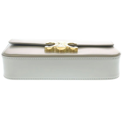 Celine Claude Triomphe Leather Chain Shoulder Bag Gray — view 4
