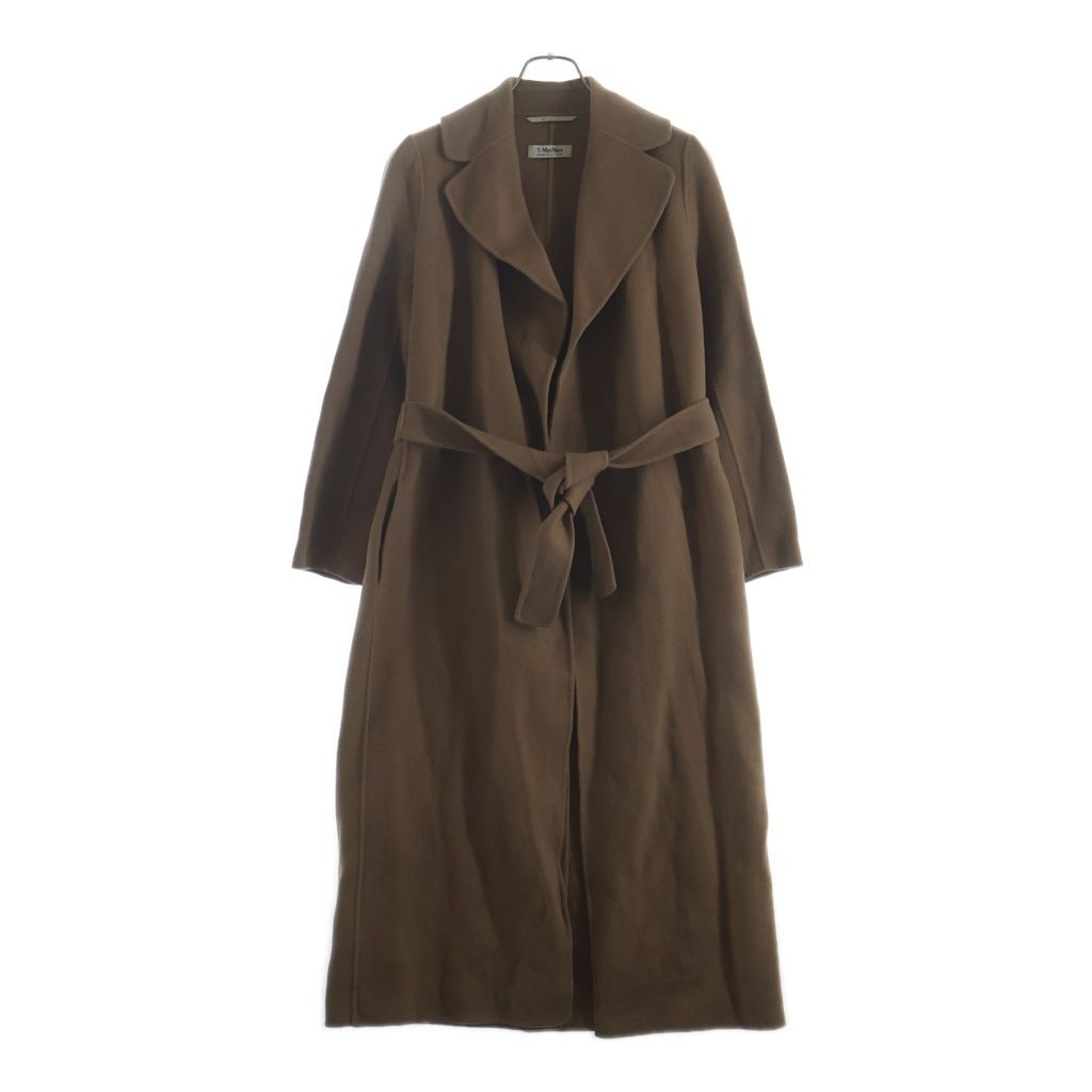 Max Mara S Poldo Virgin Wool Long Coat Brown