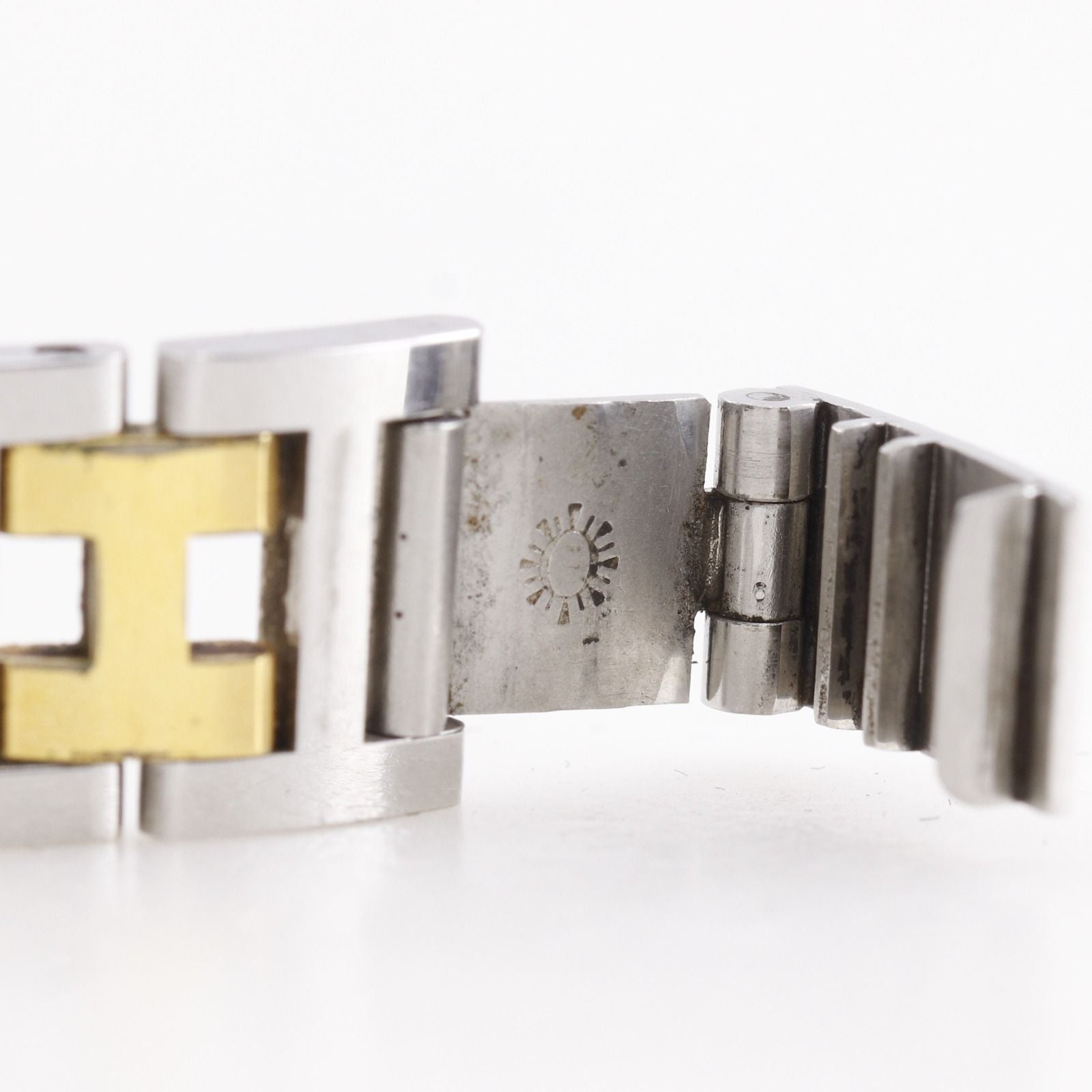 Hermes Rallye Stainless Steel Gold Plated Quartz Analog Display Dial Watch — view 7