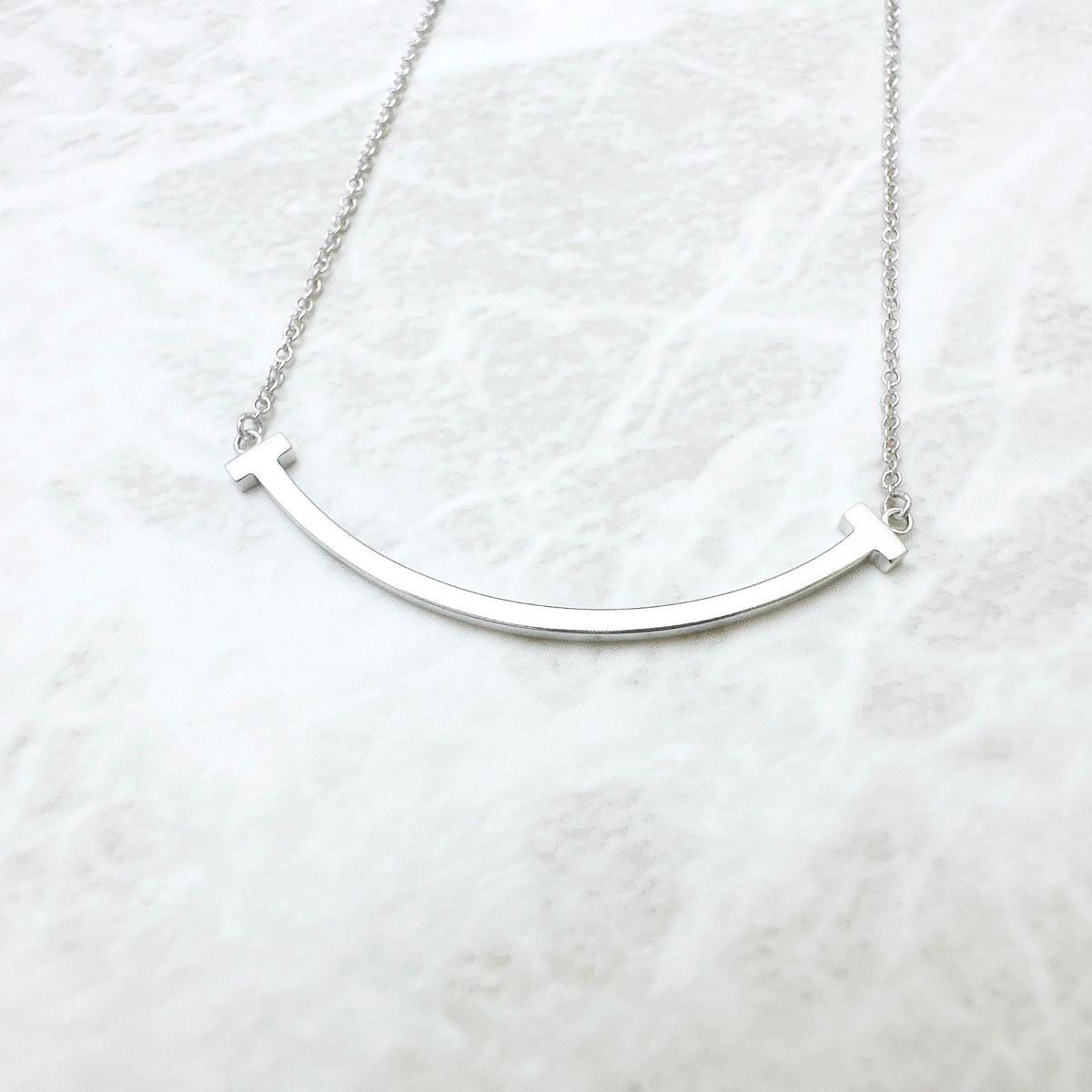 Tiffany & Co T Smile White Gold Necklace — view 2