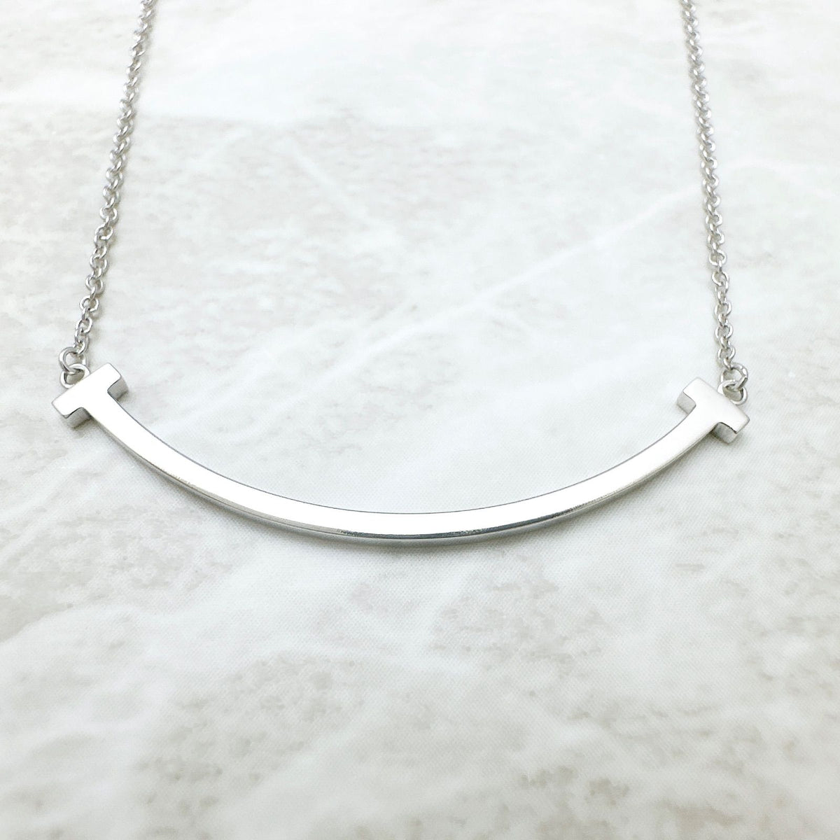 Tiffany & Co T Smile White Gold Necklace — view 4
