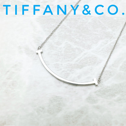 Tiffany & Co T Smile White Gold Necklace