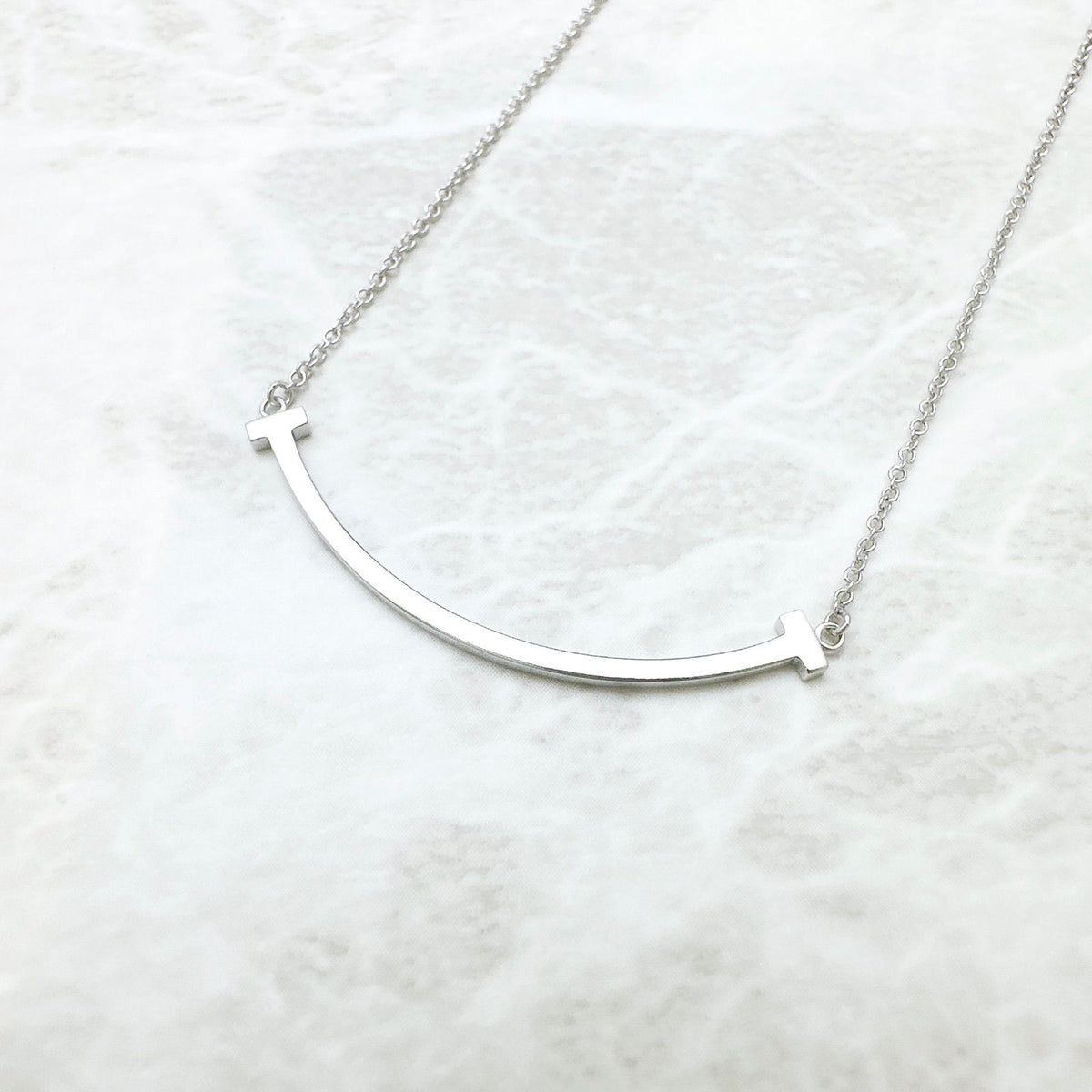 Tiffany & Co T Smile White Gold Necklace — view 3