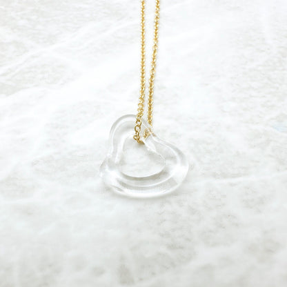 Tiffany & Co Open Heart Crystal Yellow Gold Necklace 41 — view 4