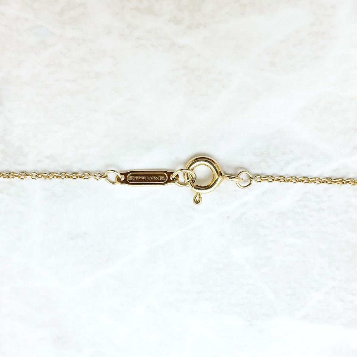 Tiffany & Co Open Heart Crystal Yellow Gold Necklace 41 — view 6