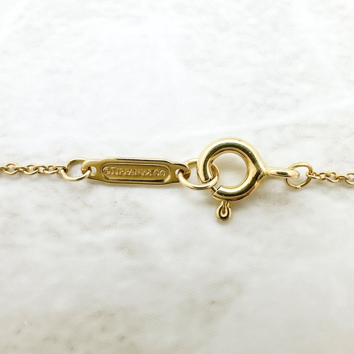 Tiffany & Co Open Heart Crystal Yellow Gold Necklace 41 — view 8