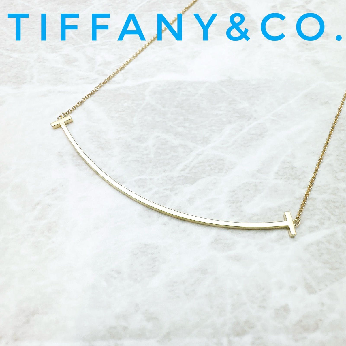 Tiffany & Co T Smile Yellow Gold Necklace