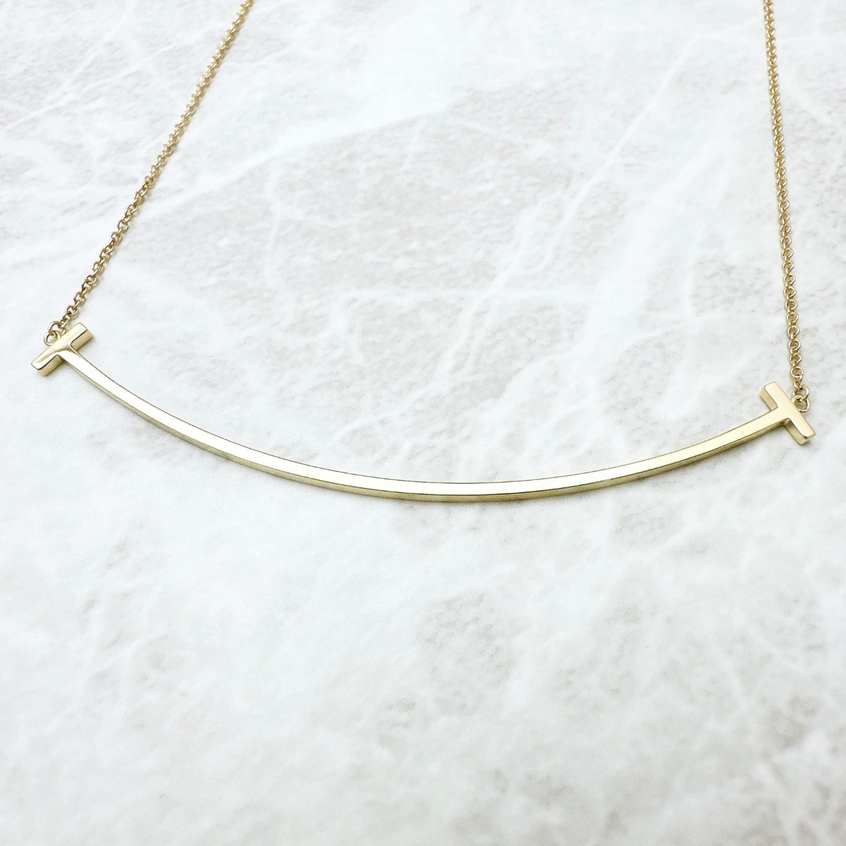 Tiffany & Co T Smile Yellow Gold Necklace — view 3