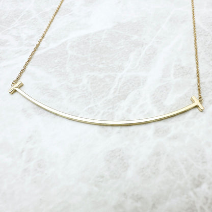 Tiffany & Co T Smile Yellow Gold Necklace — view 3