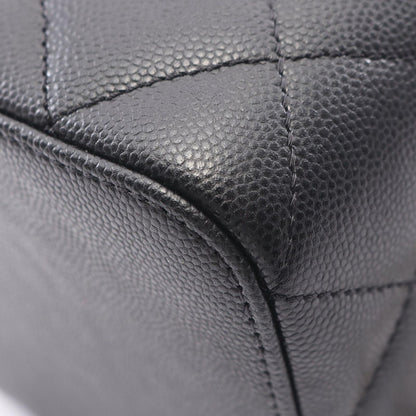 Chanel Shoulder Bag Quilted Vanity Black Caviar Leather Chain — view 7