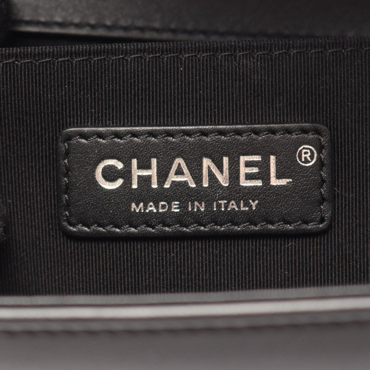 Chanel Shoulder Bag Boy Antique Silver Black Lambskin Boy Chain — view 4