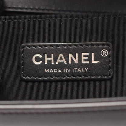 Chanel Shoulder Bag Boy Antique Silver Black Lambskin Boy Chain — view 4