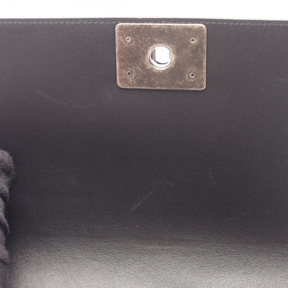 Chanel Shoulder Bag Boy Antique Silver Black Lambskin Boy Chain — view 6