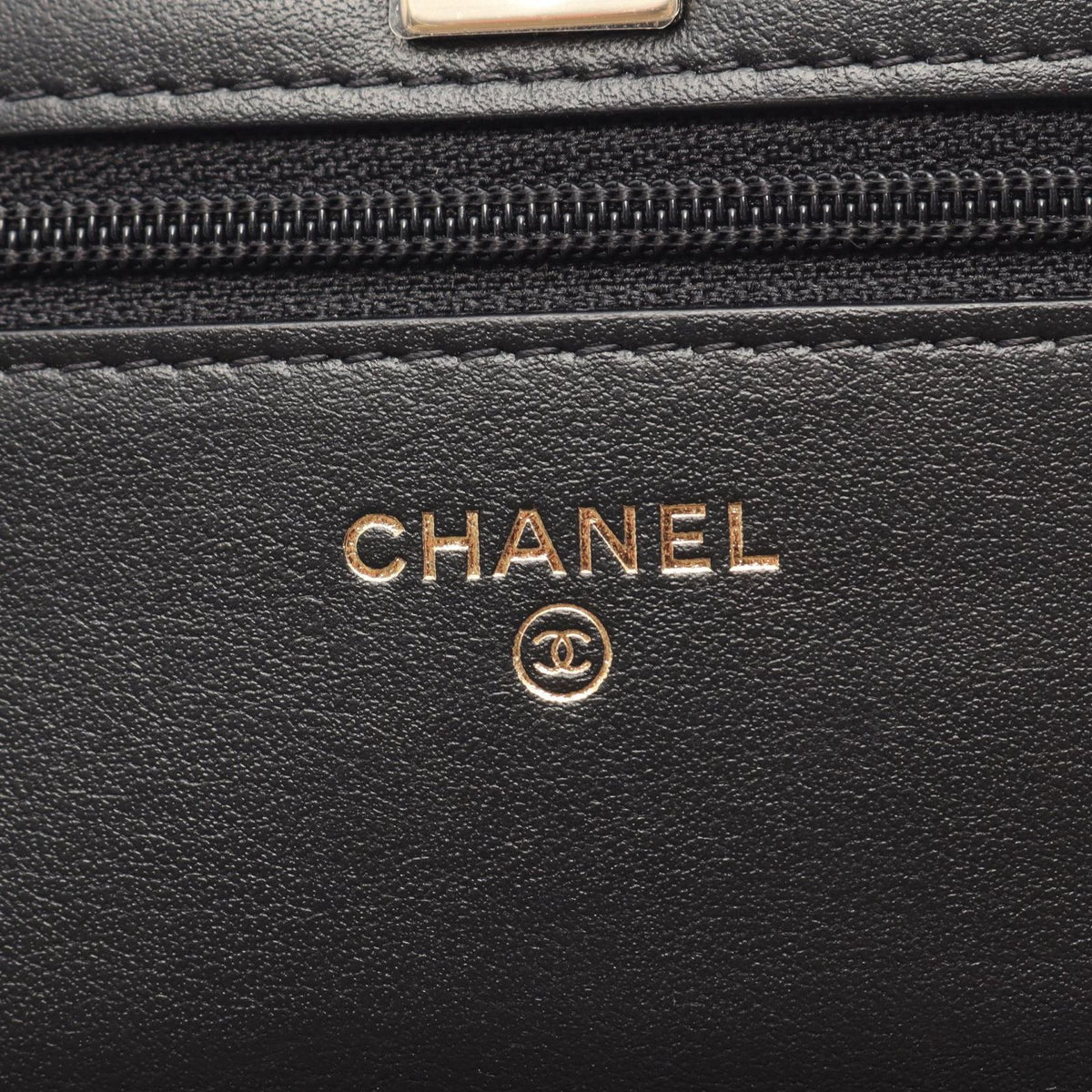 Chanel Shoulder Bag Quilted Rhinestone Black Fabric Chain Wallet — view 5