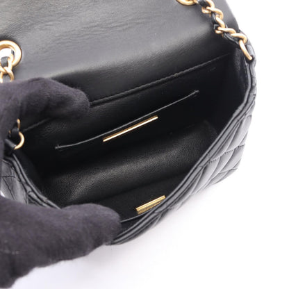 Chanel Shoulder Bag Quilted Black Lambskin Mini Crystal Coco Chain — view 3