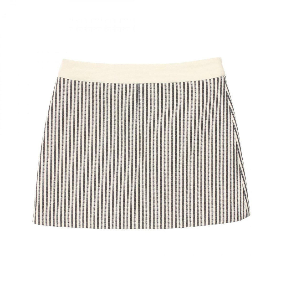 Celine Skirt Triomphe Button Stripe Wool Cotton — view 2