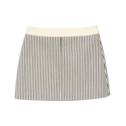 Celine Skirt Triomphe Button Stripe Wool Cotton — view 2