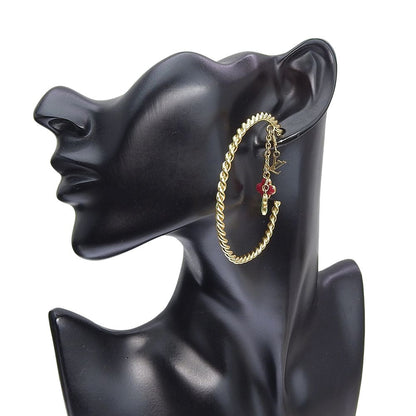 Louis Vuitton Creole All Sweet Monogram Gold Plated Earrings — view 2