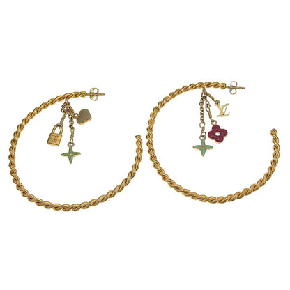 Louis Vuitton Creole All Sweet Monogram Gold Plated Earrings — view 4