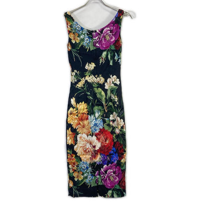 Dolce & Gabbana Black Floral Pattern Sleeveless Rayon Dress 36 — view 2