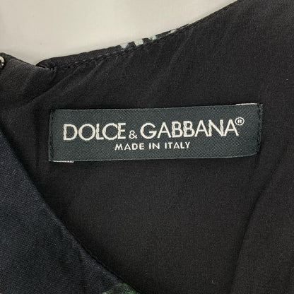 Dolce & Gabbana Black Floral Pattern Sleeveless Rayon Dress 36 — view 3