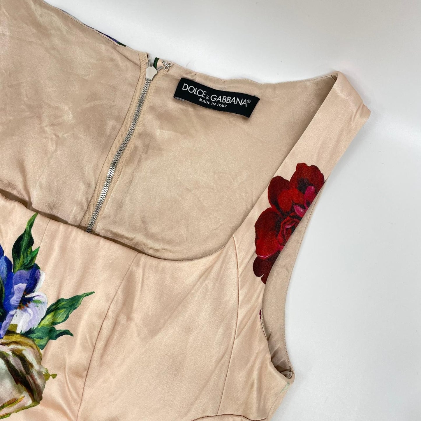 Dolce & Gabbana Salmon Pink Floral Pattern Sleeveless Rayon Dress 36 — view 6