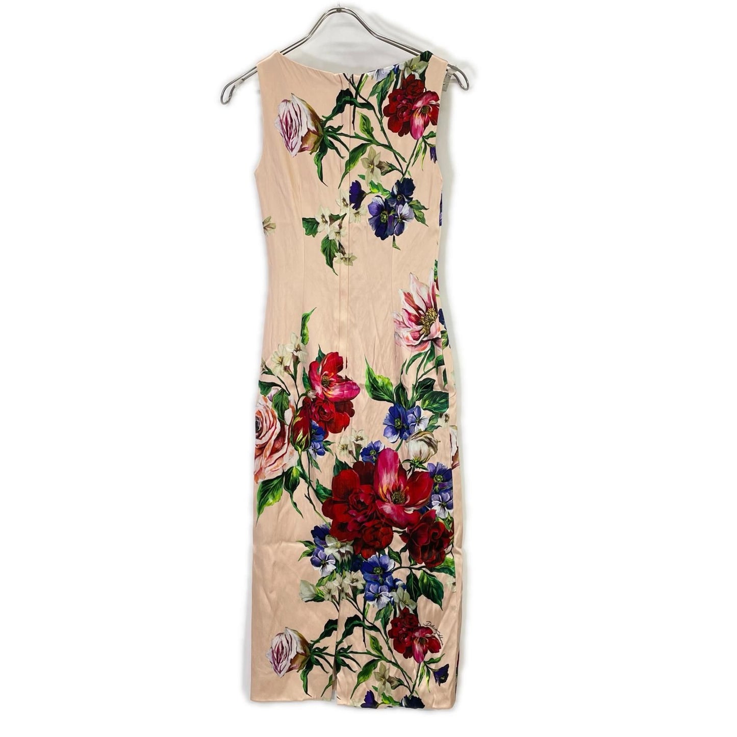 Dolce & Gabbana Salmon Pink Floral Pattern Sleeveless Rayon Dress 36 — view 2