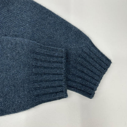 Celine Blue Cashmere 100 Hedi Slimane Era Open Collar Sweater Color Pullover — view 6