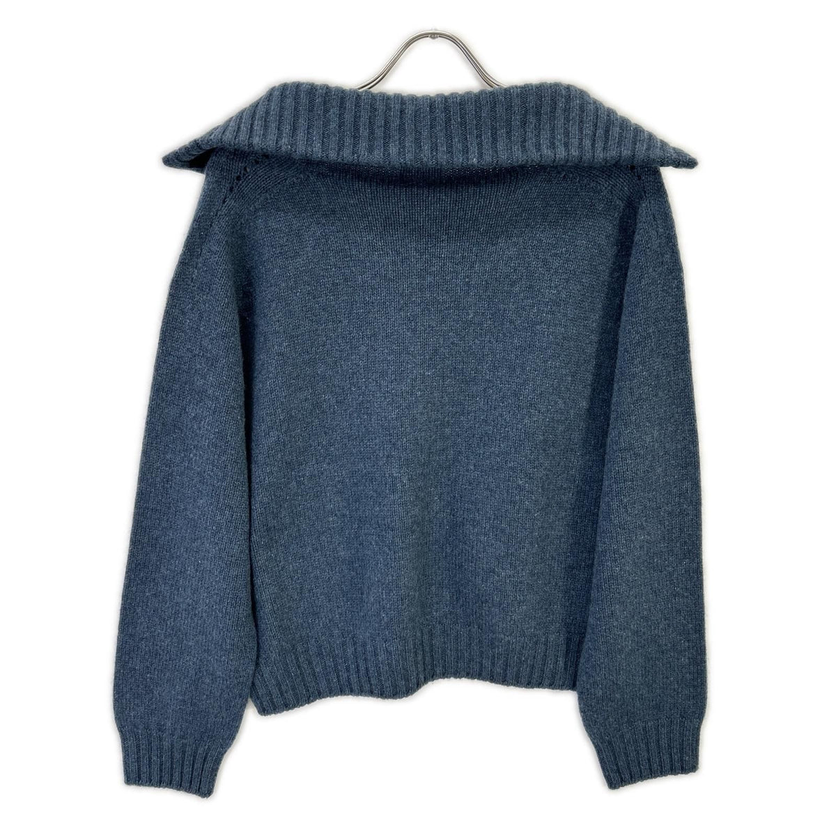 Celine Blue Cashmere 100 Hedi Slimane Era Open Collar Sweater Color Pullover — view 2