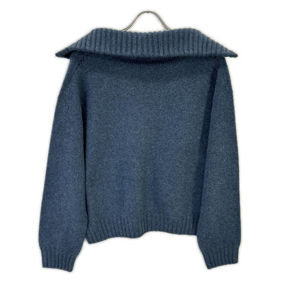 Celine Blue Cashmere 100 Hedi Slimane Era Open Collar Sweater Color Pullover — view 2