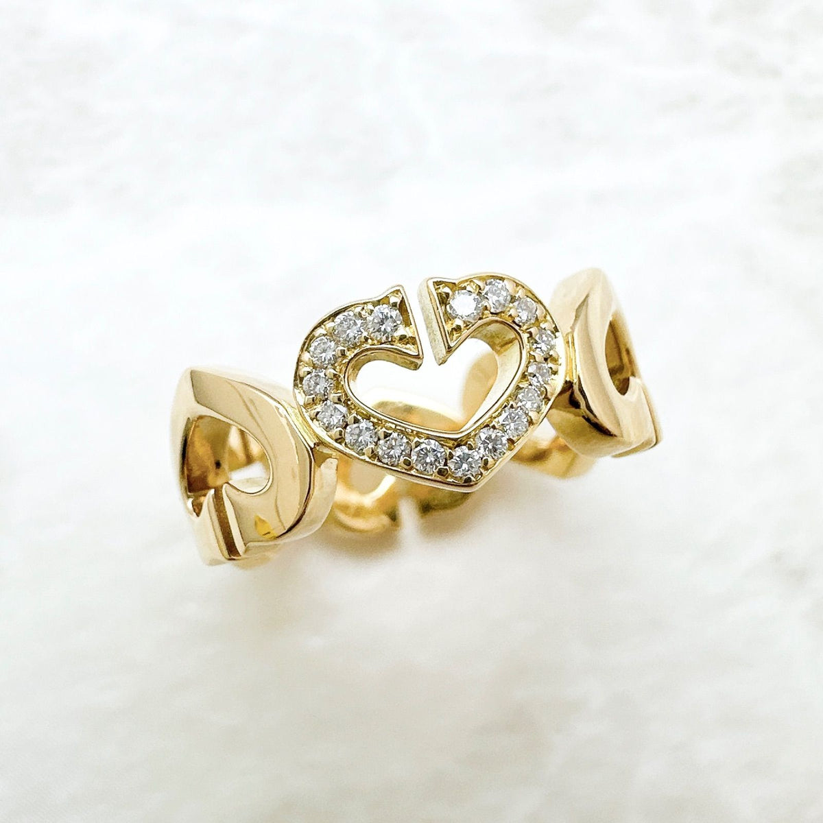 Cartier C Heart Diamond Yellow Gold Ring — view 2
