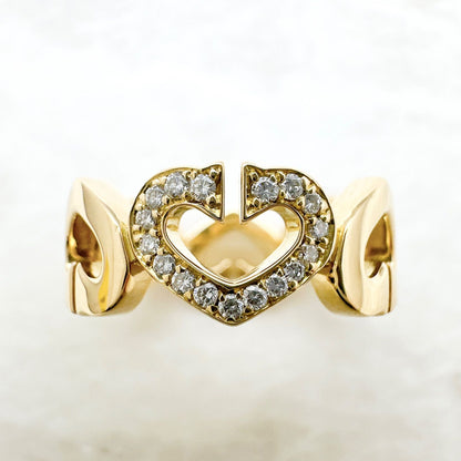 Cartier C Heart Diamond Yellow Gold Ring — view 4