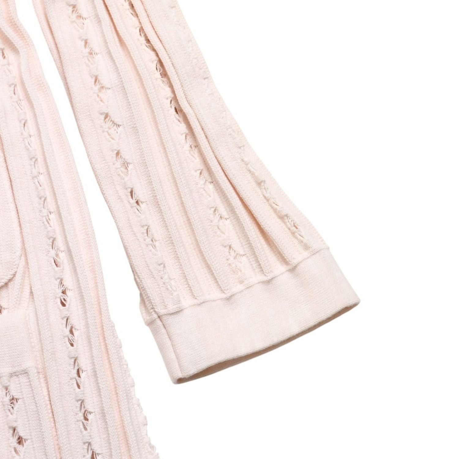 Chanel Cardigan Pearl Button CC Logo Cotton Rayon Polyester Pink — view 4