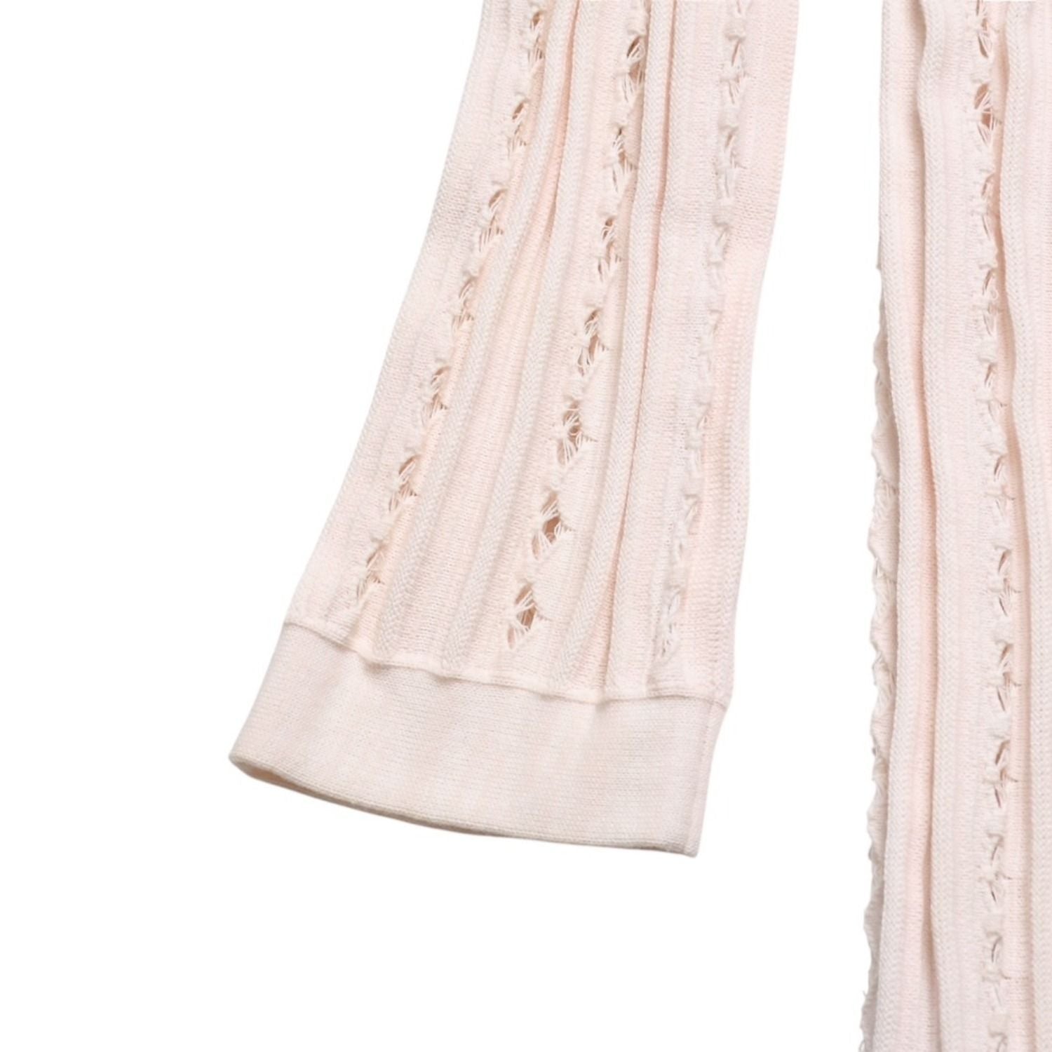 Chanel Cardigan Pearl Button CC Logo Cotton Rayon Polyester Pink — view 5