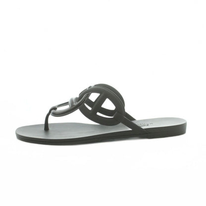 Hermes Ejeri Thong Sandals Black 37 — view 2