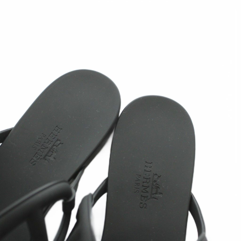 Hermes Ejeri Thong Sandals Black 37 — view 4