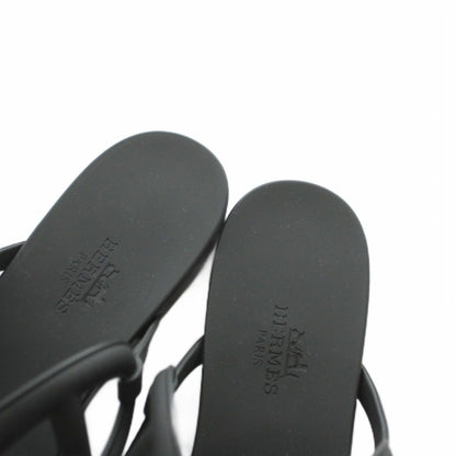 Hermes Ejeri Thong Sandals Black 37 — view 4