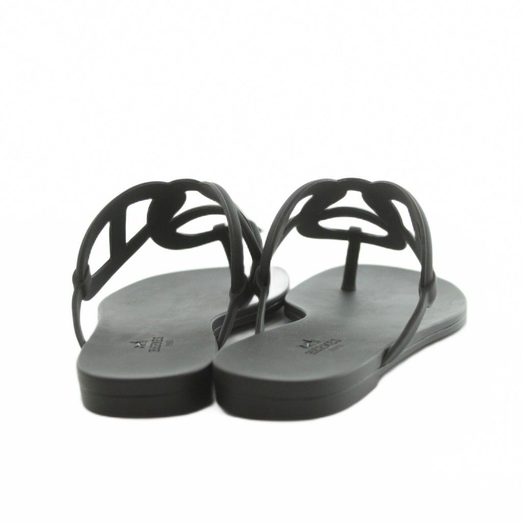 Hermes Ejeri Thong Sandals Black 37 — view 5