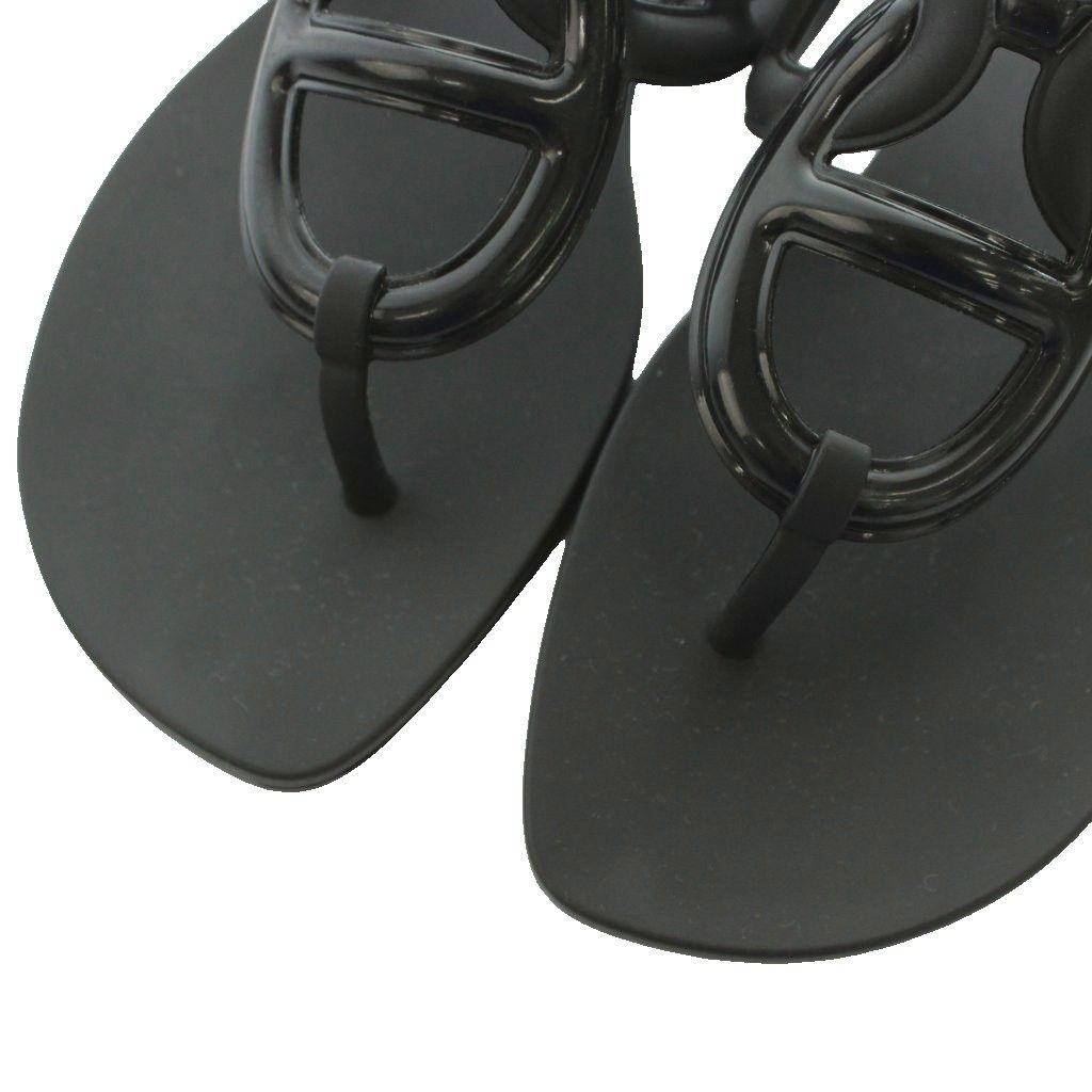 Hermes Ejeri Thong Sandals Black 37 — view 3