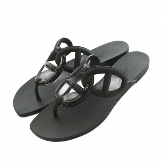 Hermes Ejeri Thong Sandals Black 37