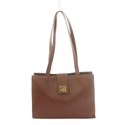 Celine Turnlock Tote Bag Leather Brown