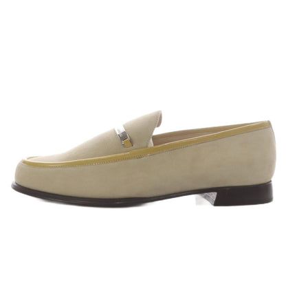Gucci Loafers Slip on Logo Plate Suede Beige — view 2