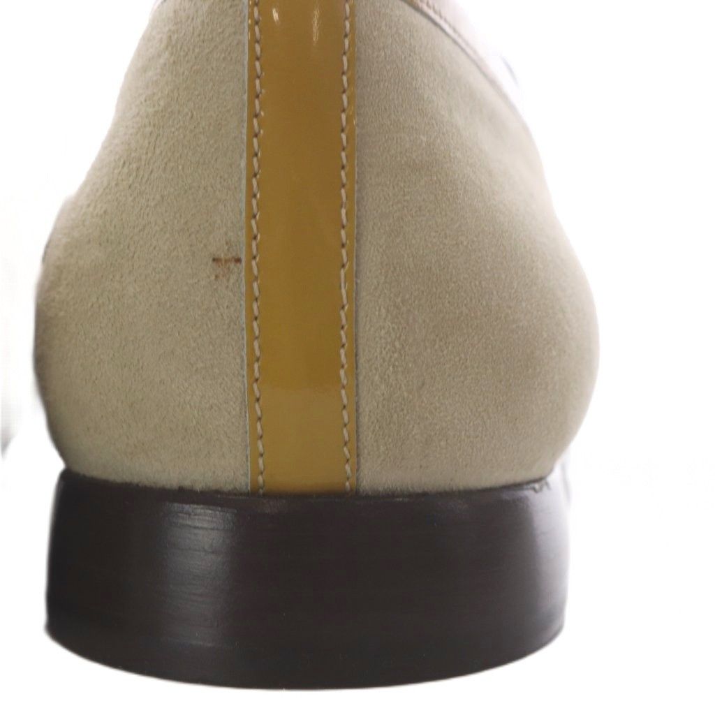Gucci Loafers Slip on Logo Plate Suede Beige — view 8