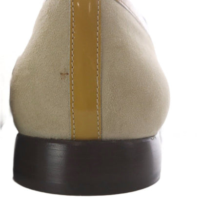 Gucci Loafers Slip on Logo Plate Suede Beige — view 8